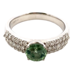 Pt･Pm900 ガーネット・ダイヤモンド リング 1.35・D0.62ct