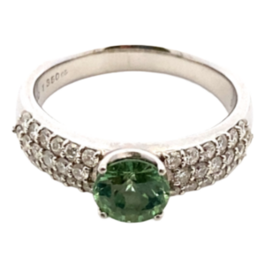 Pt･Pm900 ガーネット・ダイヤモンド リング 1.35・D0.62ct