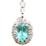 K18WG パライバトルマリン・ダイヤモンド ペンダントトップ 0.98・0.48ct