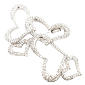 K18WG ダイヤモンド ブローチ D2.2ct