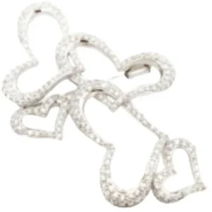 K18WG ダイヤモンド ブローチ D2.2ct