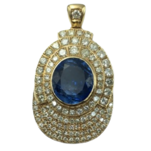 K18 ブルーサファイア・ダイヤモンド ネックレス/ペンダントトップ 84.53 ct 19.102 ct