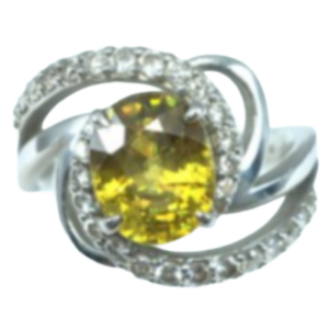 Pt･Pm900 スフェーン・ダイヤモンド リング 2.915 ct 0.535 ct