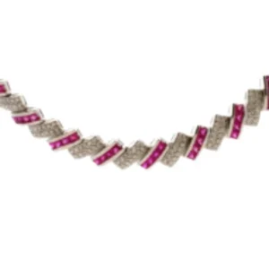 K18WG ルビー ダイヤモンド ネックレス 13ct 3.25ct