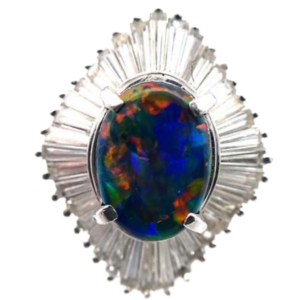 Pt900 ブラックオパール・ダイヤモンド 2.20・D1.41ct