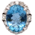 Pt･Pm900 アクアマリン・ダイヤモンド リング 9.971 ct 1.75 ct