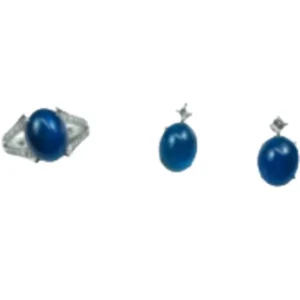 Pt･Pm900 アパタイトキャッツアイ・ダイヤモンド セット 4.85・3.93・3.85 ct D0.11・D0.11 ct