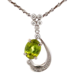 K18WG スフェーン・ダイヤモンド ネックレス/ペンダントトップ 2.7・D0.3ct