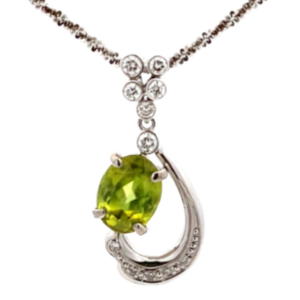 K18WG スフェーン・ダイヤモンド ネックレス/ペンダントトップ 2.7・D0.3ct