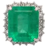 Pt･Pm900 コロンビア産エメラルド・ダイヤモンド リング 23.21 ct D2.46 ct