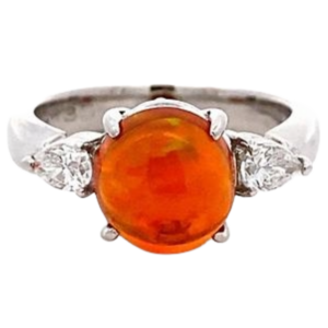 Pt･Pm900 ファイヤーオパール・ダイヤモンド 2.06・0.33ct