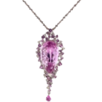 K18WG クンツァイト・多色石 ネックレス/ネックレストップ 11.9 ct D0.24・0.84 ct買取の参考価格