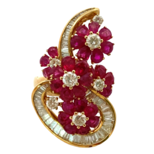 K18 ルビー・ダイヤモンド リング R7.58・D2.72ct