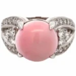 Pt･Pm900 コンクパール・ダイヤモンド リング 8.47・D0.56ct