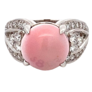 Pt･Pm900 コンクパール・ダイヤモンド リング 8.47・D0.56ct