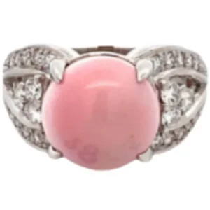 Pt･Pm900 コンクパール・ダイヤモンド リング 8.47・D0.56ct