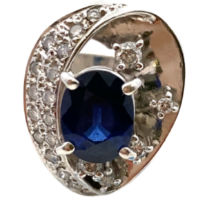 タサキ Pt･Pm900 サファイア・ダイヤモンド リング 1.94・0.37ct