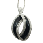 K18/K18WG オニキス・ダイヤモンド ネックレス/ペンダントトップ 1.05 ct