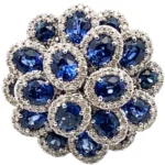 K18WG サファイア・ダイヤモンド リング 6.76・1.3ct