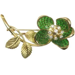 K18 ダイヤモンド ブローチ 0.37 ct