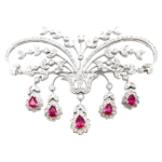 K18 ルビー・ダイヤモンド ブローチ R1.58・D1.37ct