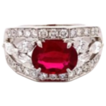 Pt･Pm900 ミャンマー産ピジョンブラッドルビー・ダイヤモンド リング R2.04 ct D1.12 ct