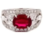 Pt･Pm900 ミャンマー産ピジョンブラッドルビー・ダイヤモンド リング R2.04 ct D1.12 ct