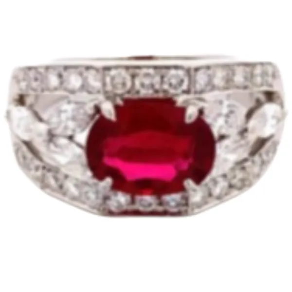 Pt･Pm900 ミャンマー産ピジョンブラッドルビー・ダイヤモンド リング R2.04 ct D1.12 ct