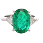 Pt･Pm900 パライバトルマリン・ダイヤモンド リング 4.41 ct 0.42 ct