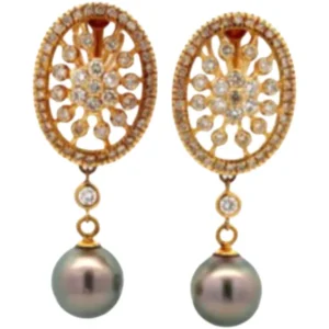 K18 パール・ダイヤモンド ピアス/イヤリング 1.00・1.00 ct