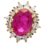 K18 ルビー・ダイヤモンド リング 6.22・1ct