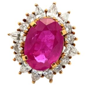 K18 ルビー・ダイヤモンド リング 6.22・1ct