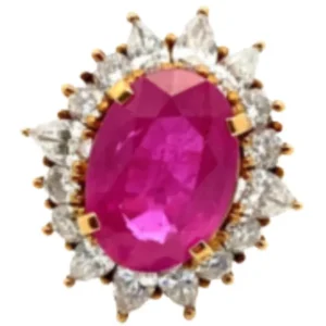 K18 ルビー・ダイヤモンド リング 6.22・1ct