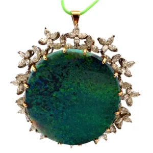 Pt850/K18 オパール・ダイヤモンド ブローチ