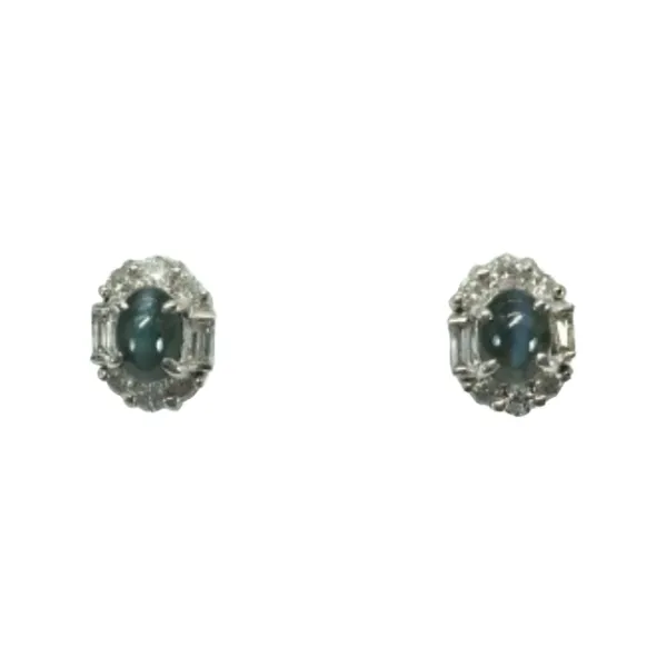 K18WG/K14WG アレキサンドライトキャッツアイ・ダイヤモンド ピアス/イヤリング 0.51・0.73 ct 0.22・0.22 ct