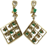 K18 エメラルド・ダイヤモンド ピアス/イヤリング 1.73・D1.6 ct