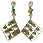 K18 エメラルド・ダイヤモンド ピアス/イヤリング 1.73・D1.6 ct