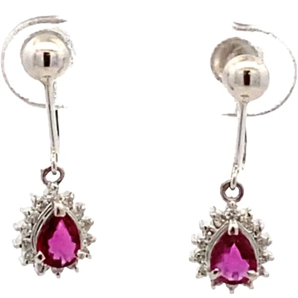 Pt･Pm900 ルビー・ダイヤモンド ピアス/イヤリング 0.30・0.11・0.24・0.11ct