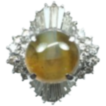 Pt･Pm900 クリソベリルキャッツアイ・ダイヤモンド リング 6.88 ct 1.68 ct買取の参考価格