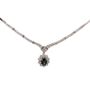 Pt850K18WG アレキサンドライト・ダイヤモンド ネックレスネックレストップ 0.69 ct D1.49 ct