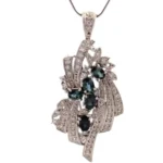 K18WG/K14WG アレキサンドライト・ダイヤモンド ネックレス/ネックレストップ 1.45・D0.53 ct