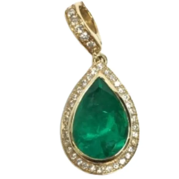 K18 エメラルド・ダイヤモンド ペンダントトップ E5.77 ct D0.43 ct