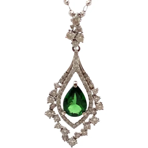 K18WG グロッシュラーガーネット・ダイヤモンド ネックレス/ペンダントトップ 2.04・D1.25ct