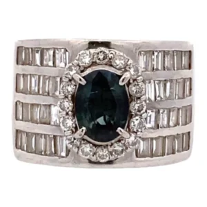Pt･Pm900 ブラジル産アレキサンドライト・ダイヤモンド リング 1.41 ct D1.88 ct
