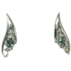 K14WG アレキサンドライト・ダイヤモンド ピアスイヤリング 0.09・0.09 ct D0.09・D0.09 ct