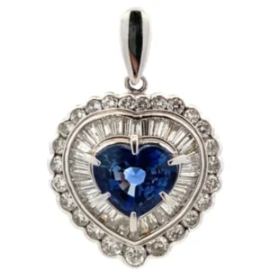 Pt･Pm900 ブルーサファイア・ダイヤモンド ネックレス/ペンダントトップ 4.57・D2ct