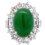 Pt･Pm900 翡翠・ダイヤモンド リング 8.22 ct 2.21 ct