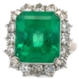 Pt･Pm900 コロンビア産エメラルド・ダイヤモンド リング 9.17 ct D1.98 ct