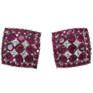 K18 ルビー・ダイヤモンド ピアスイヤリング R3.35・D0.15R3.35・D0.15 ct