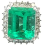 Pt・Pm900 エメラルド・ダイヤモンド リング E16.8・D2 .72ct